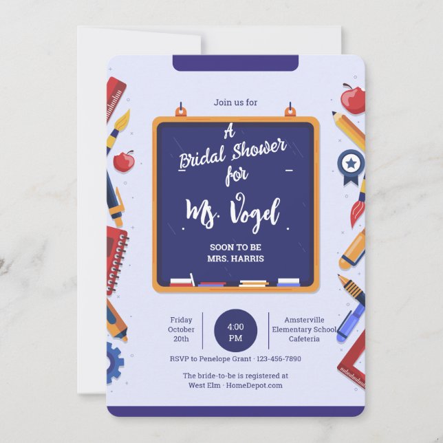 Invitation à l'école Chalkbord (Devant)