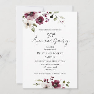 Invitation à l'élégant anniversaire du Mariage flo