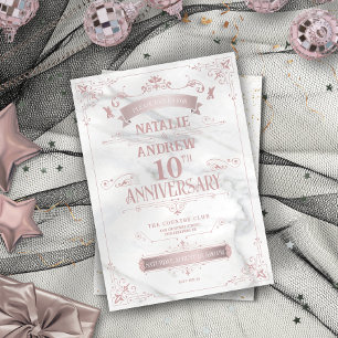 Invitation à l'élégant anniversaire rose et gris