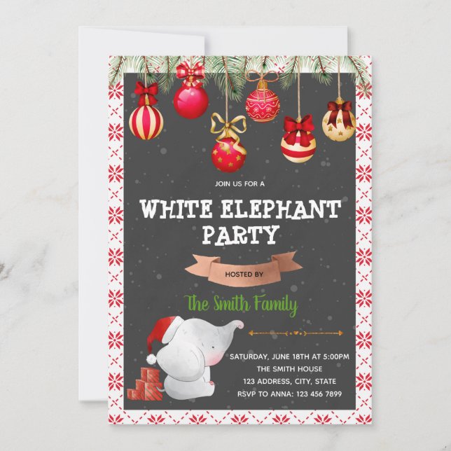 invitation à l'éléphant blanc de noël (Devant)