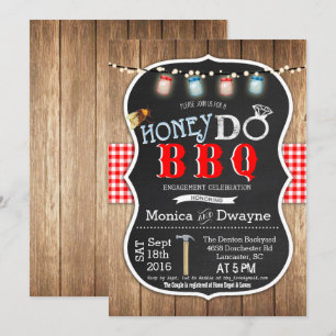 Invitation à l'engagement de couples Honey Do BBQ