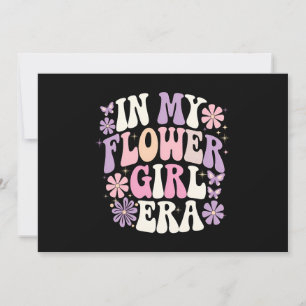 Invitation À l'ère de ma fille aux fleurs Rétro Groovy Fleur