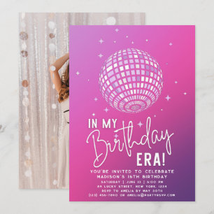 Invitation À l'ère de mon anniversaire, fête de l'ère, fête d