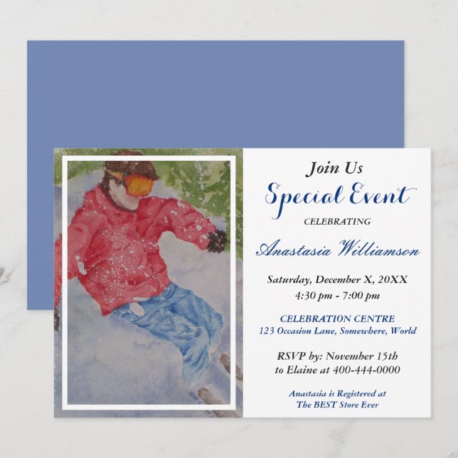 INVITATION À L'ÉVÉNEMENT APRÈS-SKI PARTY (Devant / Derrière)