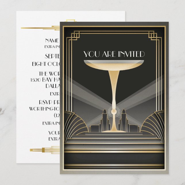 Invitation à l'événement galant contemporain Deco (Devant / Derrière)