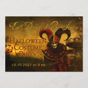 Invitation à l'Halloween du carnaval de Jester Dép