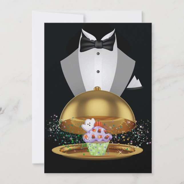 Invitation à l'Halloween Elegant Cupcake - SRF (Devant)