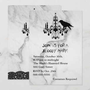 Invitation à l'Halloween Raven, Mable et Chat Noir