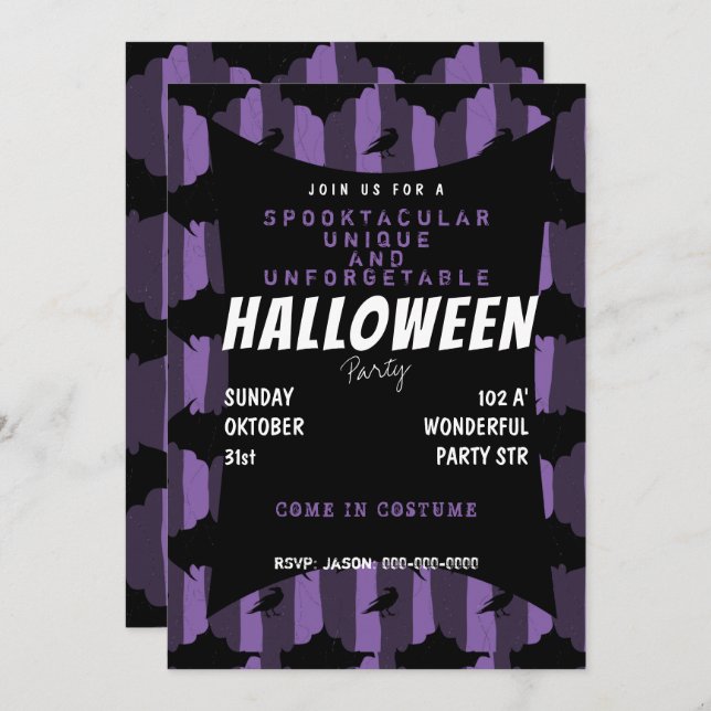 Invitation à l'halloween spople (Devant / Derrière)