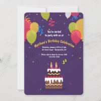 Invitation à l'heure des fêtes d'anniversaire