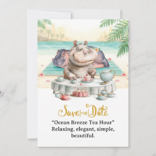 Invitation à l'heure du thé Ocean Breeze Hippo