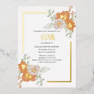 Invitation à l'huile de courge florale du 50e anni