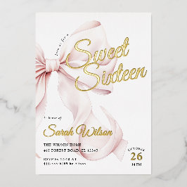 Invitation à l'huile de Sweet sixteen rose Bow
