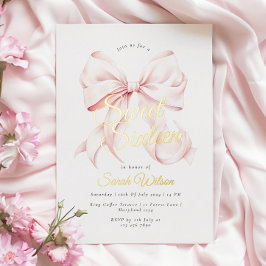 Invitation à l'huile de Sweet sixteen rose Bow