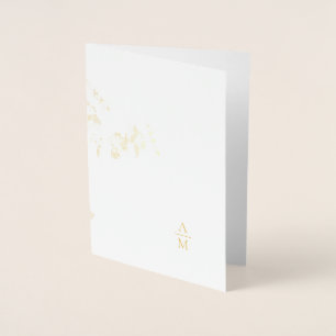 Invitation à l'huile d'or Mariage d'Eucalyptus pli