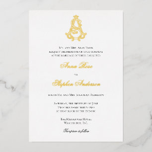 Invitation à l'huile sous forme de monogramme ou d