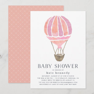 Invitation À l'invitation du Baby shower aérien Rose