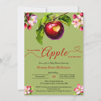 Invitation A Little Apple Is On The Way | Fall Baby Shower