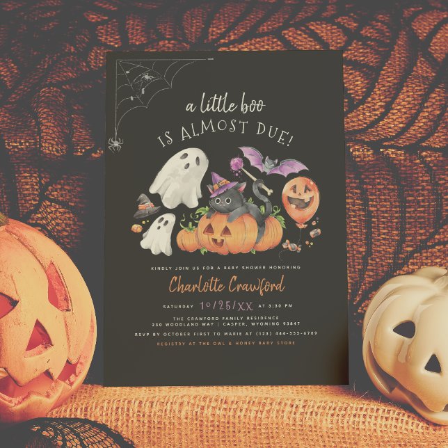 Invitation A Little Boo Cute Spooky Halloween Baby Shower (Créateur téléchargé)