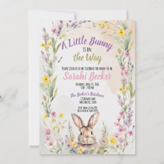 Invitation A Little Bunny is On the Way - Baby Shower Invite