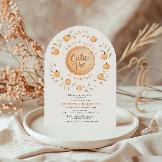 Invitation A Little Cutie Pie Is Baking | Arched Baby Shower (Créateur téléchargé)