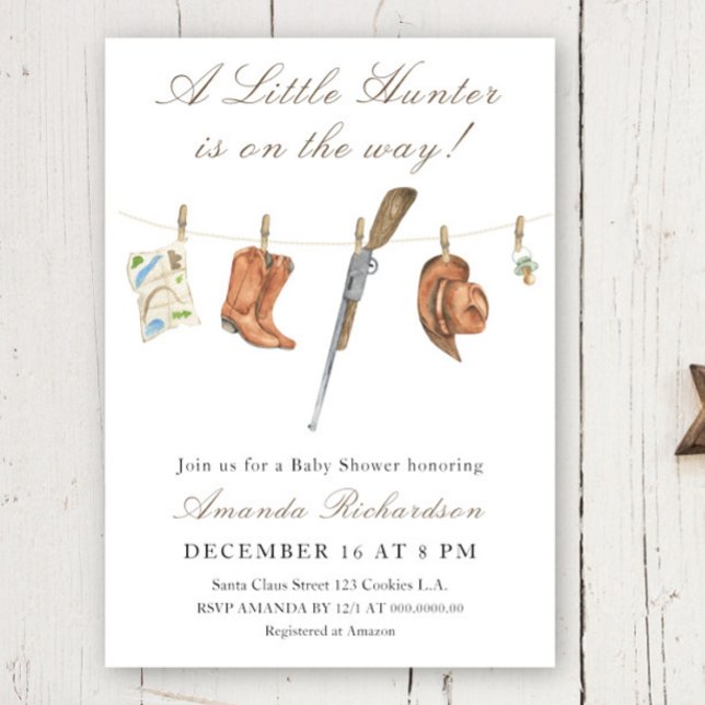 Invitation A Little Hunter is on the way Baby Shower (Créateur téléchargé)