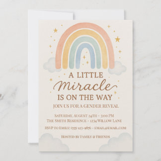 Invitation A Little Miracle Is On The Way  Gender Reveal 