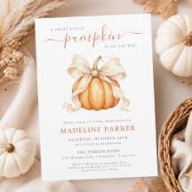A Little Pumpkin Bow Gender Neutral Baby Shower