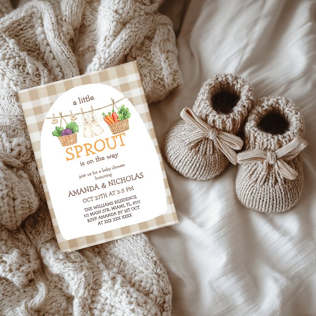 Invitation A Little Sprout Is On The Way  Baby Shower (Créateur téléchargé)