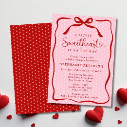 Invitation A Little Sweetheart Is On The Way Girl Baby Shower