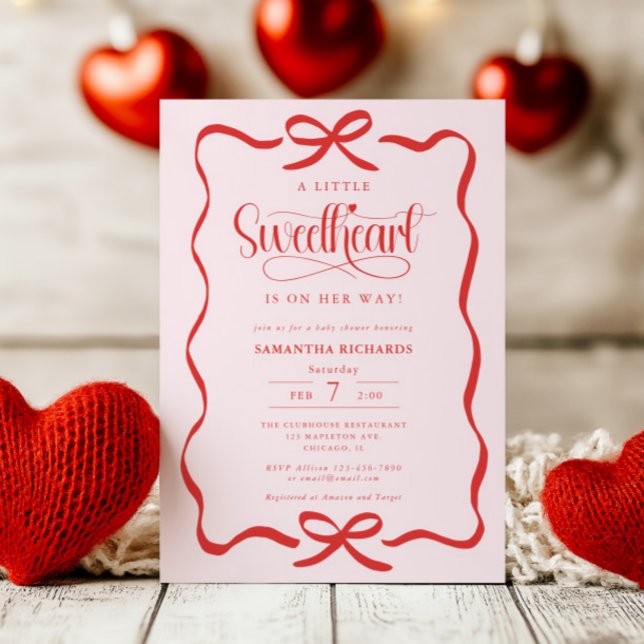 Invitation A little sweetheart Valentines girl baby shower (Créateur téléchargé)