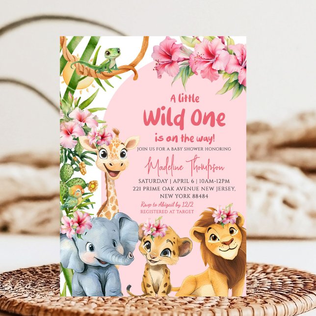 Invitation A Little Wild One est sur le chemin Baby shower Sa (Créateur téléchargé)