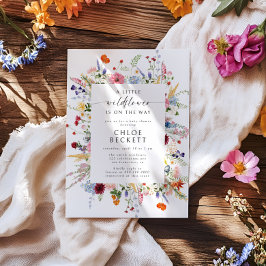 Invitation A Little Wildflower Colorful Floral Baby Shower