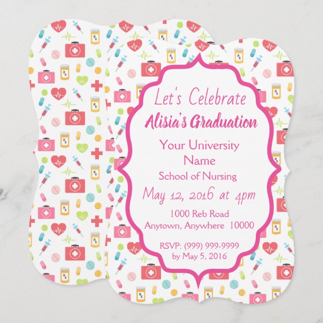 Invitation à l'obtention du diplôme de l'école de  (Devant / Derrière)