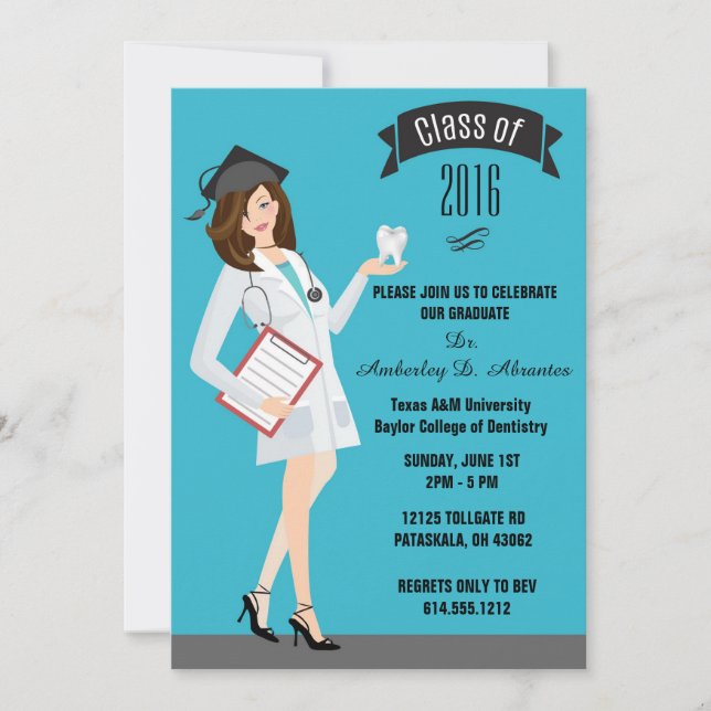 Invitation à l'obtention d'un diplôme d'études den (Devant)