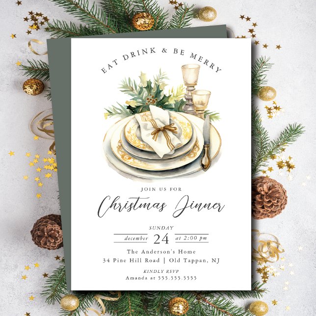 Invitation à l'occasion du dîner de Noël (Créateur téléchargé)