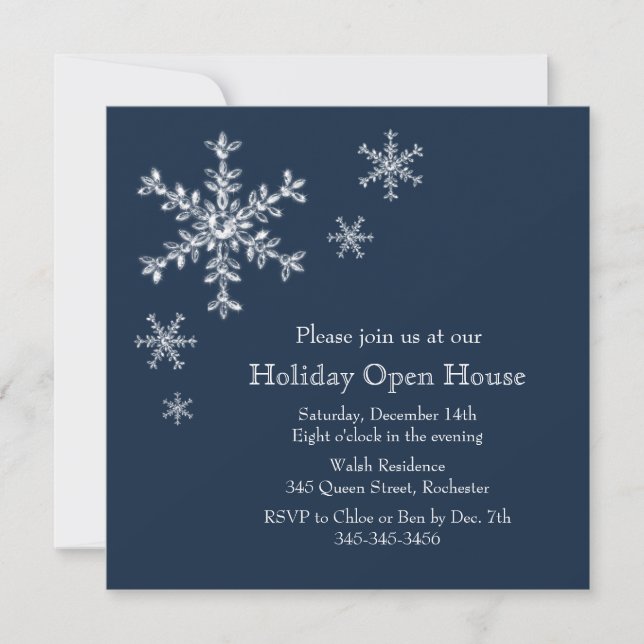 Invitation à l'Open House Glamor Holiday (bleu) (Devant)