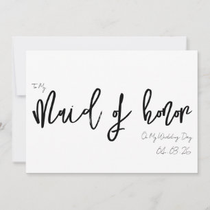 Invitation À ma demoiselle d'honneur Mon jour de mariage Écri
