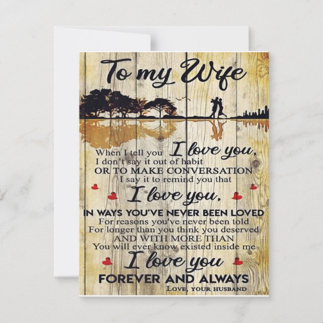 Invitation À ma femme Cadeau | Lettre à mon mari | (Devant)
