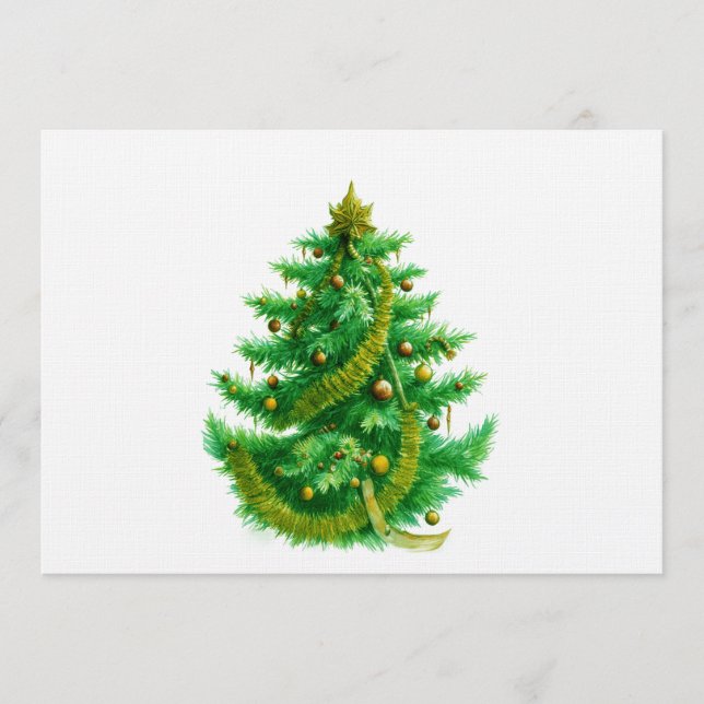 Invitation A Mandelbrot Christas Tree With Red & Green Bulbs (Devant)