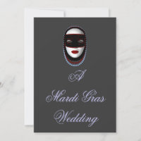 "A Mardi Gras Mariage" Masque perlé noir/rouge/ble