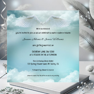 Invitation A Match Made in Heaven Angel Wings Wedding