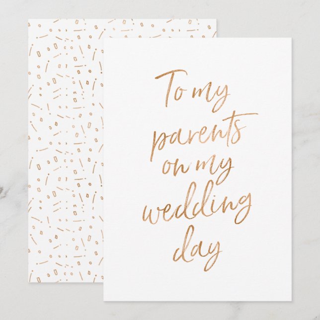 Invitation À mes parents le jour de mon mariage (Devant / Derrière)