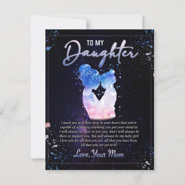 Invitation À Mon Cadeau Fille, Lettre D'Amour Fille Et Maman (Devant)