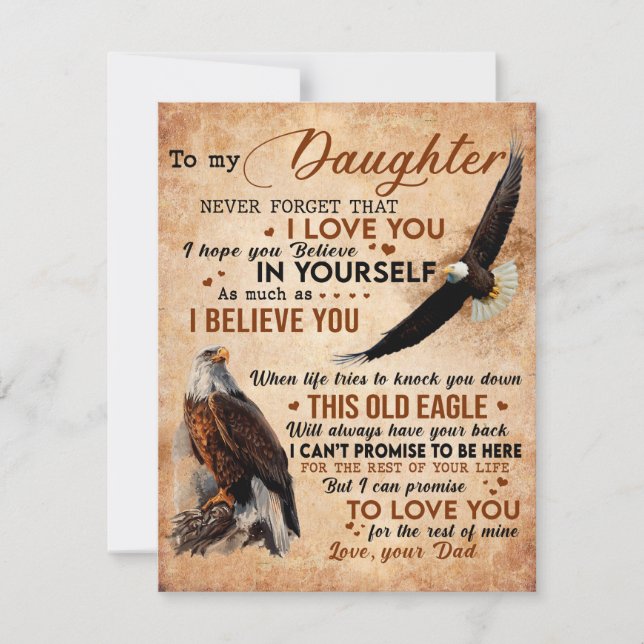 Invitation À Mon Don Fille, Papa Et Fille, Aigle Aigle (Devant)