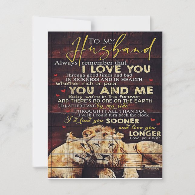 Invitation À mon mari | Cadeau pour mon mari | Lettre pour lu (Devant)