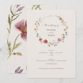 Invitation à motif aquarelle de fleurs sauvages