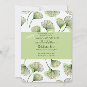 Invitation à motif de feuille verte