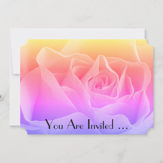 Invitation à multicolor Rose floral (Devant)