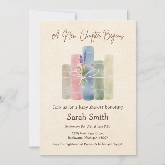 Invitation A New Chapter Begins - Baby Shower (Devant)
